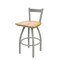 Holland Bar Stool Co 30" Low Back Swivel Bar Stool, Nickel Finish, Nat Oak Seat 82130ANNatOak - alternate 1